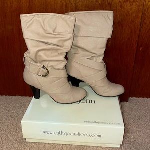 Cathy Jean heel boots that go up to your calves